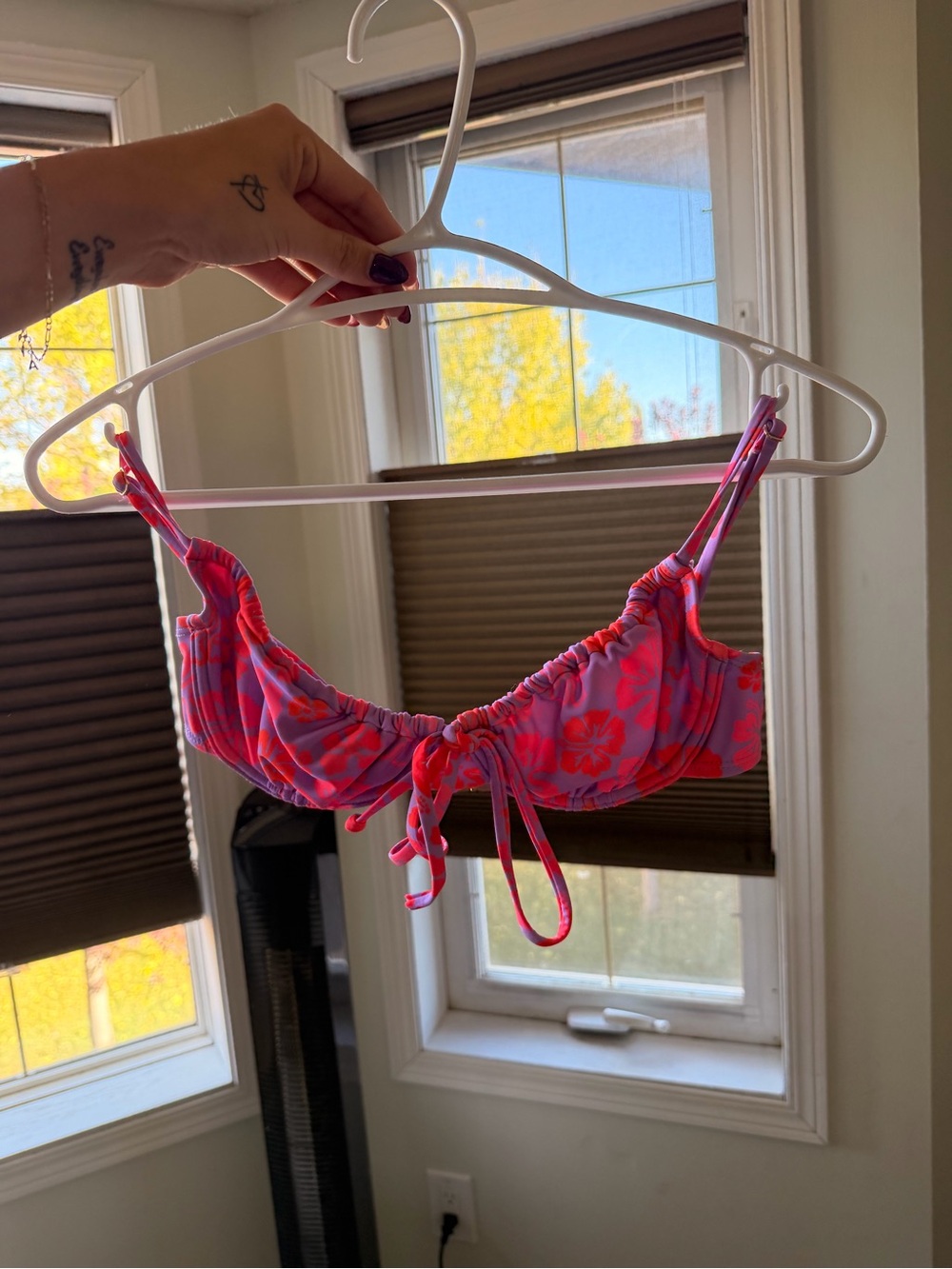 Kulani Kinis Twin Strap Bralette Bikini Top — Cherry Berry